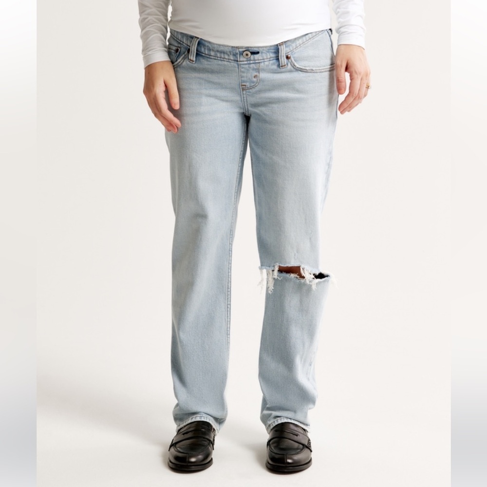 Abercrombie Maternity 90s Straight Destroyed Jeans 00S